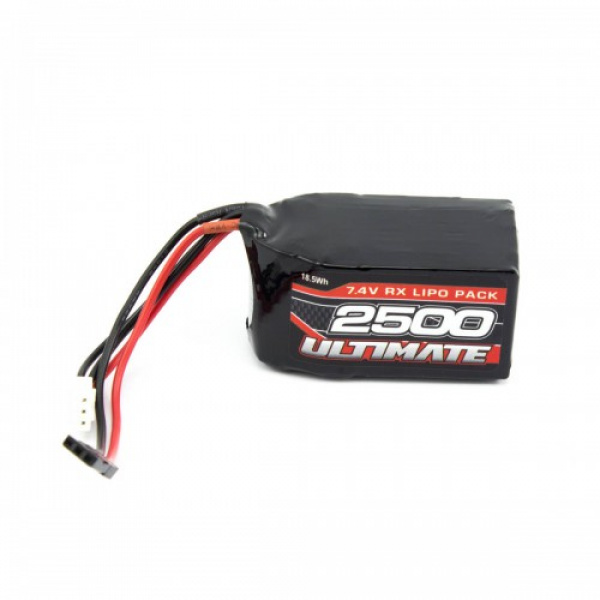 ULTIMATIVER LIPO BATTERIEQUADRATEMPFÄNGER 7.4V. 2500MAH JR-ANSCHLUSS